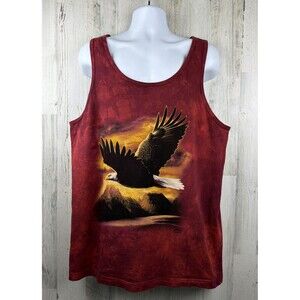 Y2K 2004 The Mountain Tie Dye Eagle Leather Tag Tank Top T-Shirt XL (23x32) NEW